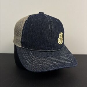 Panera Bread Coffee Trucker Hat Blue Denim Style Mesh Cap Strapback Adjustable